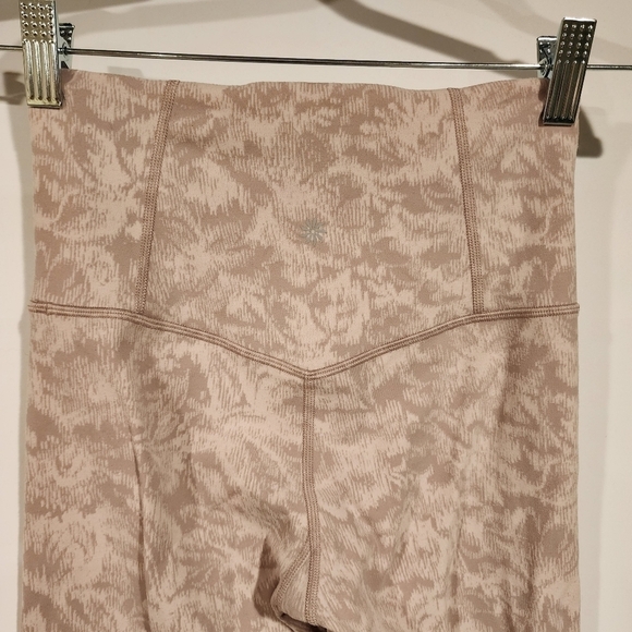 Athleta Elation Textured Tight Neutral Taupe Pink High Rise Tights Leggings XS - Picture 4 of 13